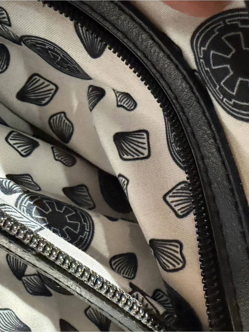 Our Universe Darth Vader Floral Accent Top-Handle Bag - Black & White